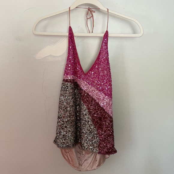 Silk Sequin Halter Too - Picture 1 of 4